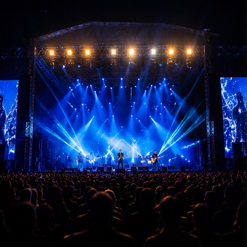 Concerto live con illuminazione scenica