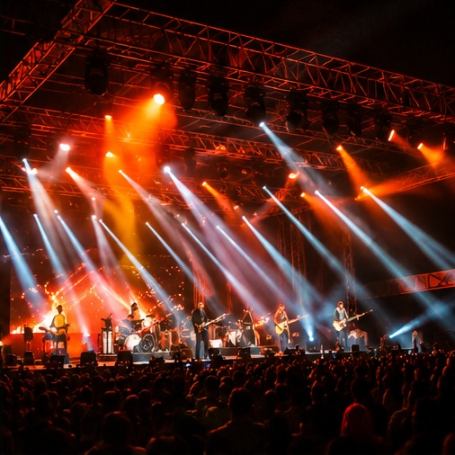 Palco per concerto con luci professionali